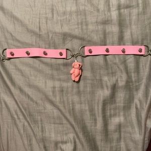 hot topic pink teddy bear spiked choker